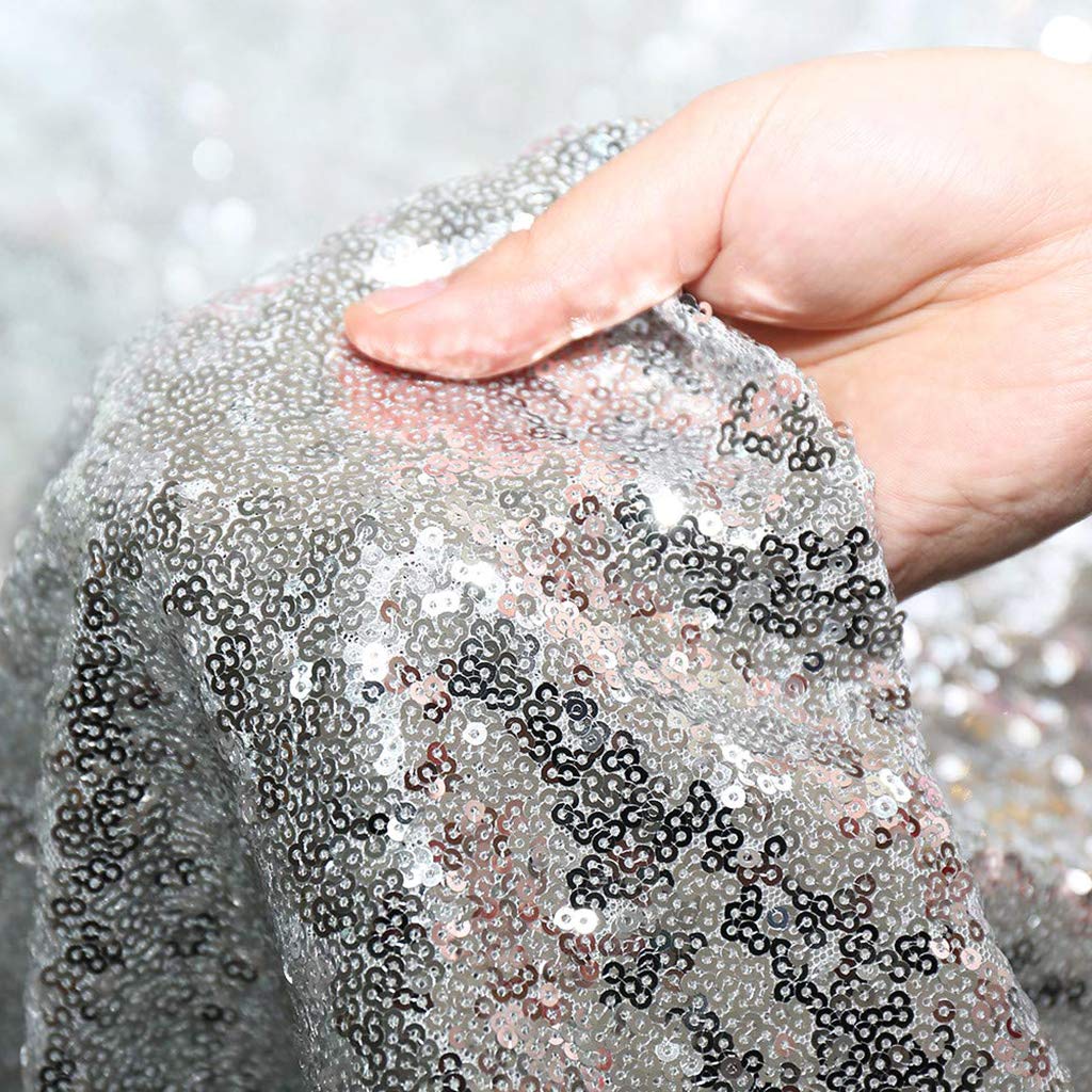 2Pieces Sequin Backdrop 2ftx8ft(60x243cm) Shiny Seamless Photo Booth Curtain for Party Wedding Decoration Photo Background, Iridescent — view 178