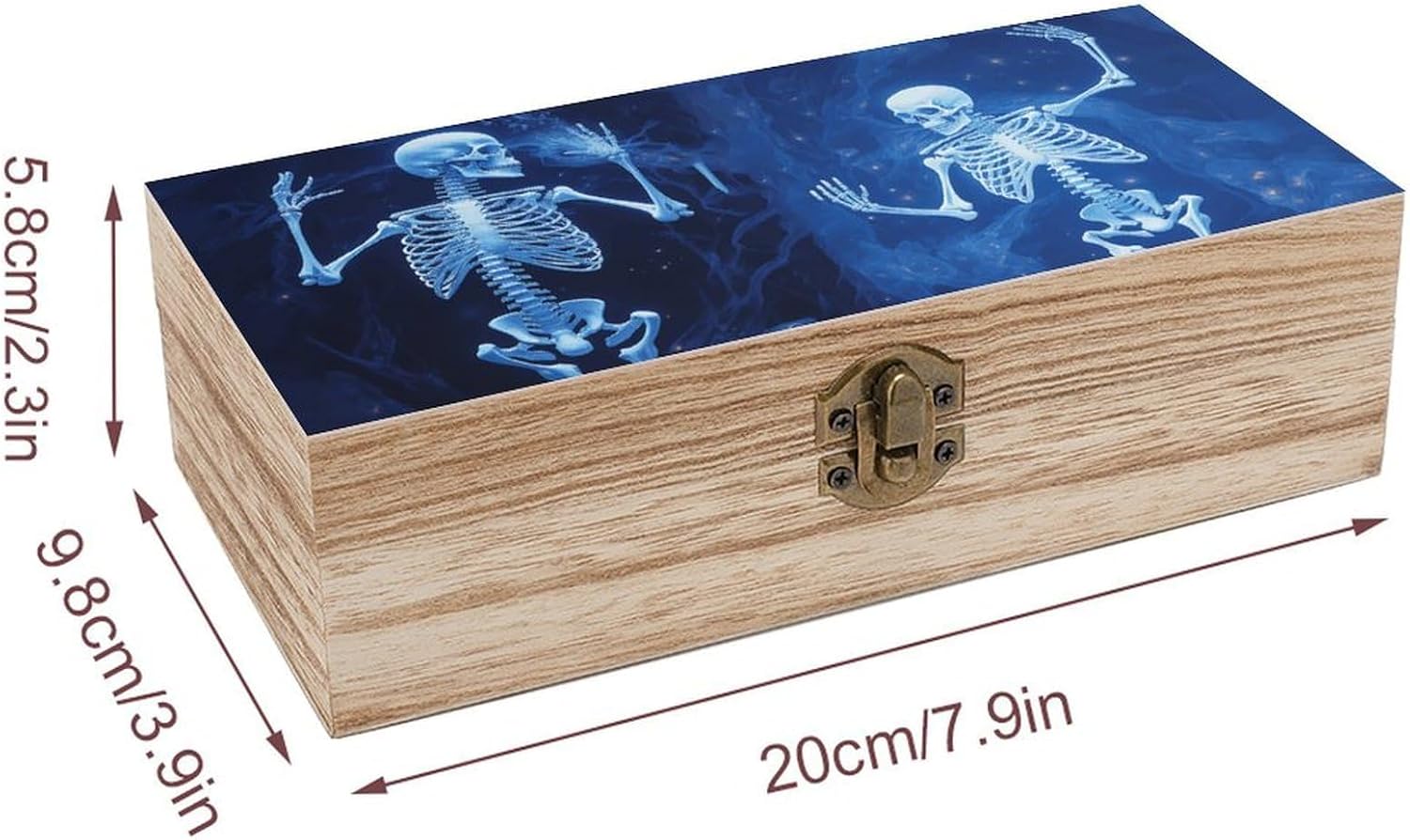 Skeleton on Display Keepsake Box Wooden Small Jewelry Box image 2