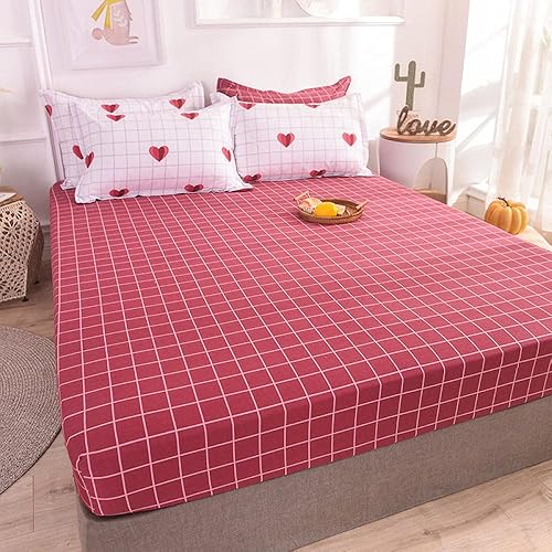 Miniatura 22 de Sábana de bolsillo profundo de algodón de dibujos animados impreso niños protector de colchón, sábanas antideslizantes para niños y niñas dormitorio