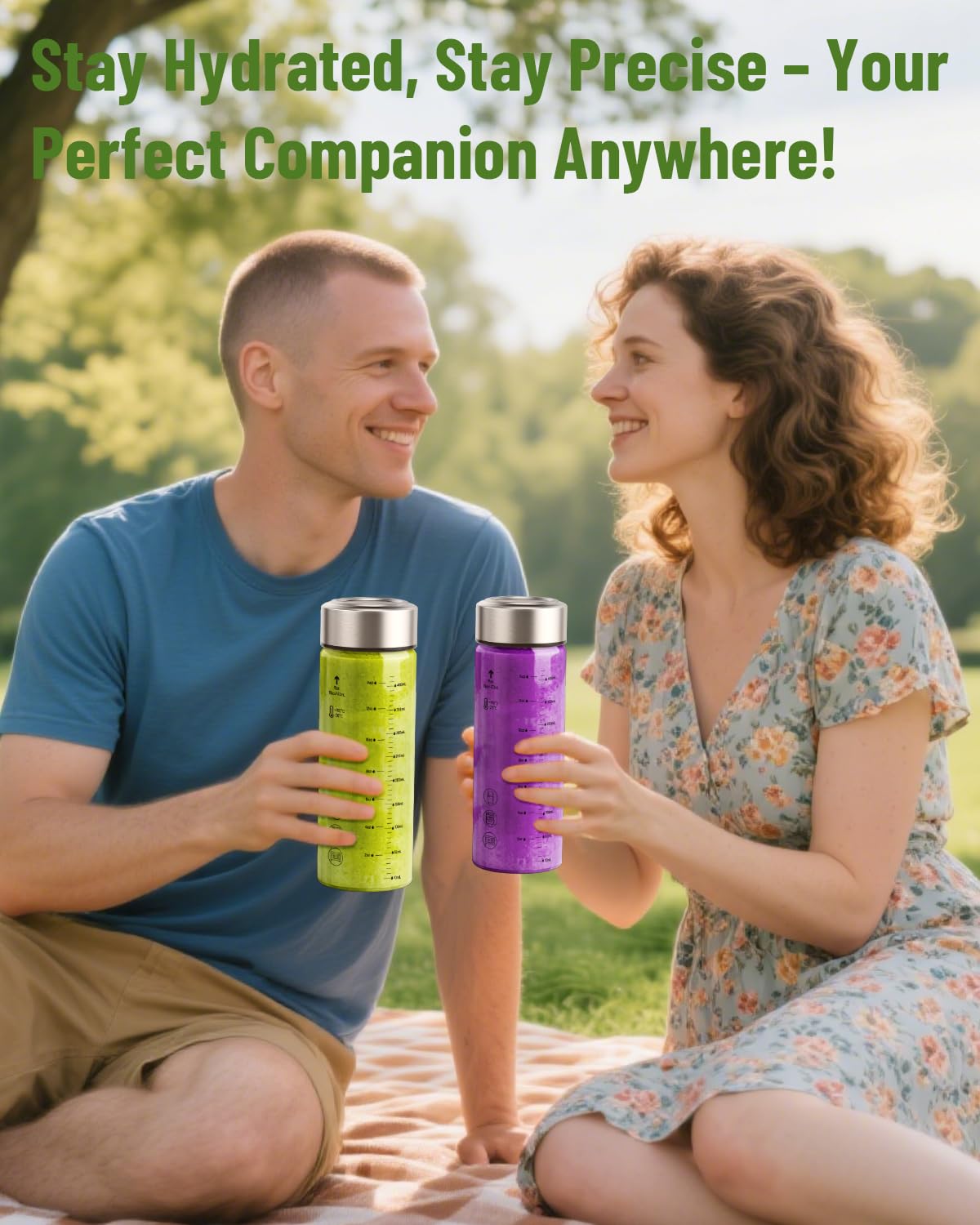 Zukro Glass Juice Bottles 16 oz, 4 Pack Reusable Wide Mouth Heat-Resistant Borosilicate Bottles with Measurement for Juicing, Smoothie, Infused Water, Leakproof Stainless Steel Lids & BPA-Free