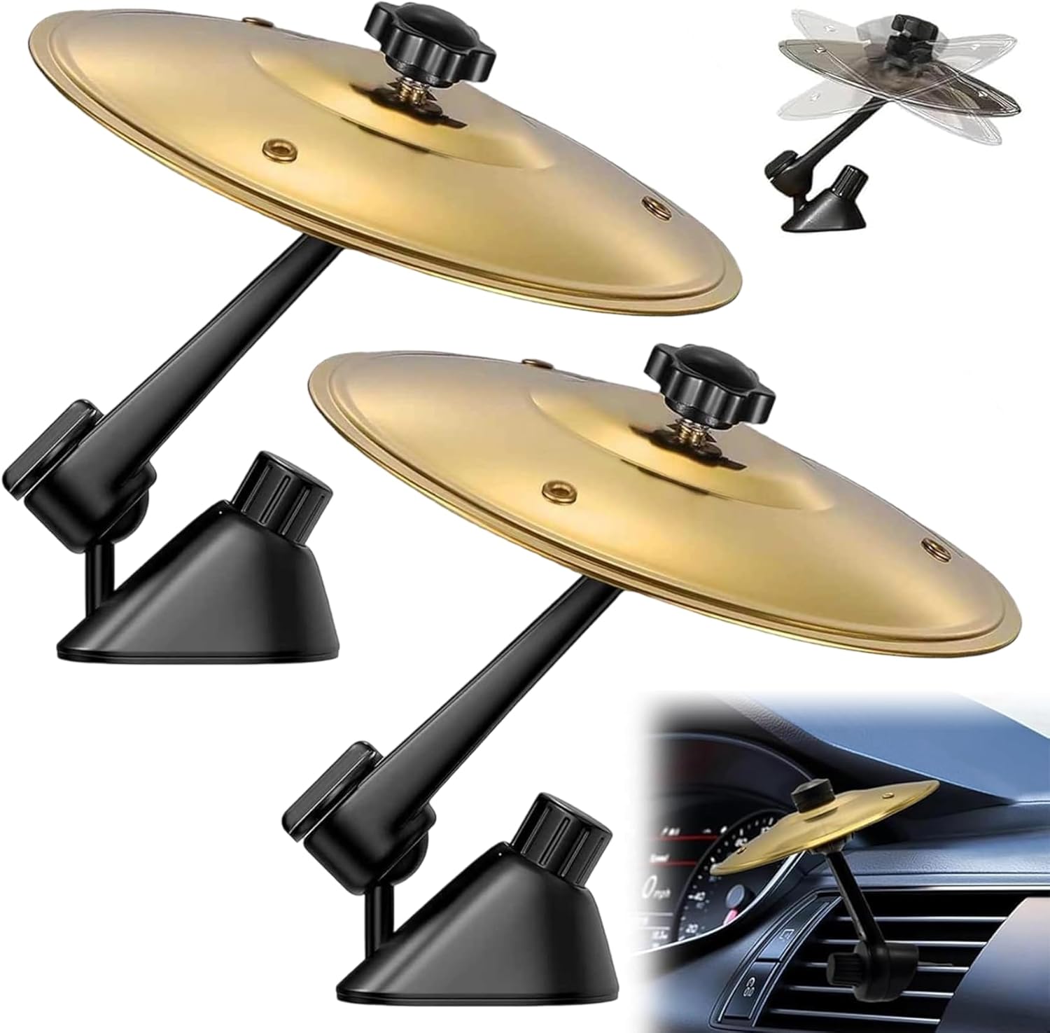 2 Stück Car Crash Becken,Auto-Trommel-Lüftungsschlitz,Auto Vehicles Inneneinrichtung,Eisen-Auto-Entlüftungsdekoration,Autounfall Schlagzeug Musikinstrumente Ornamente,Für Alle Arten Von Fahrzeugen