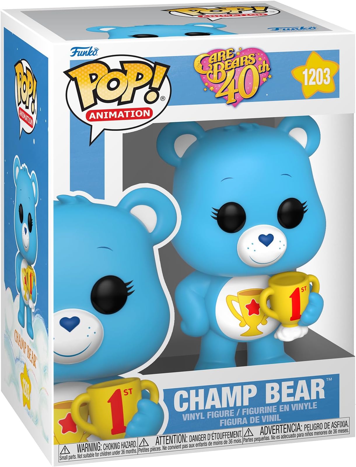 Funko POP! Animation: CB40- Champ Bear - Flocked CH - Care Bears - Collectable Vinyl Figure - Gift Idea - Official Merchandise - Toys for Kids & Adults - TV Fans - Model Figure for Collectors