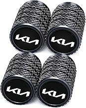 Tyre Valve Dust Caps Cover for All K-IA Car Models with O-Ring Seal Corrosion Resistant Tyre Valve Stem Air Cap 4 Pack Black