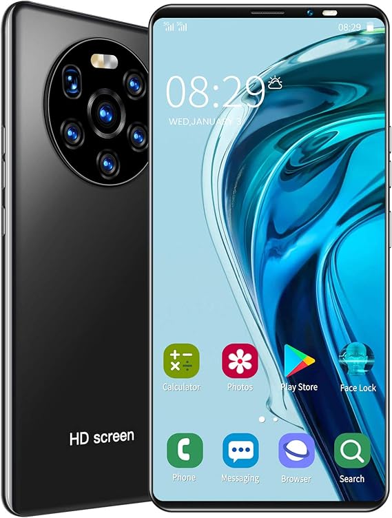 Fockety LANDVO Mate40 Pro Unlocked Smartphone, 5.45in 514MB+4GB HD Screen Phone Dual Card Dual Standby Smart Phone 128GB Of Expandable Storage Android Cell Phone Smart Mobile PhoneBlack