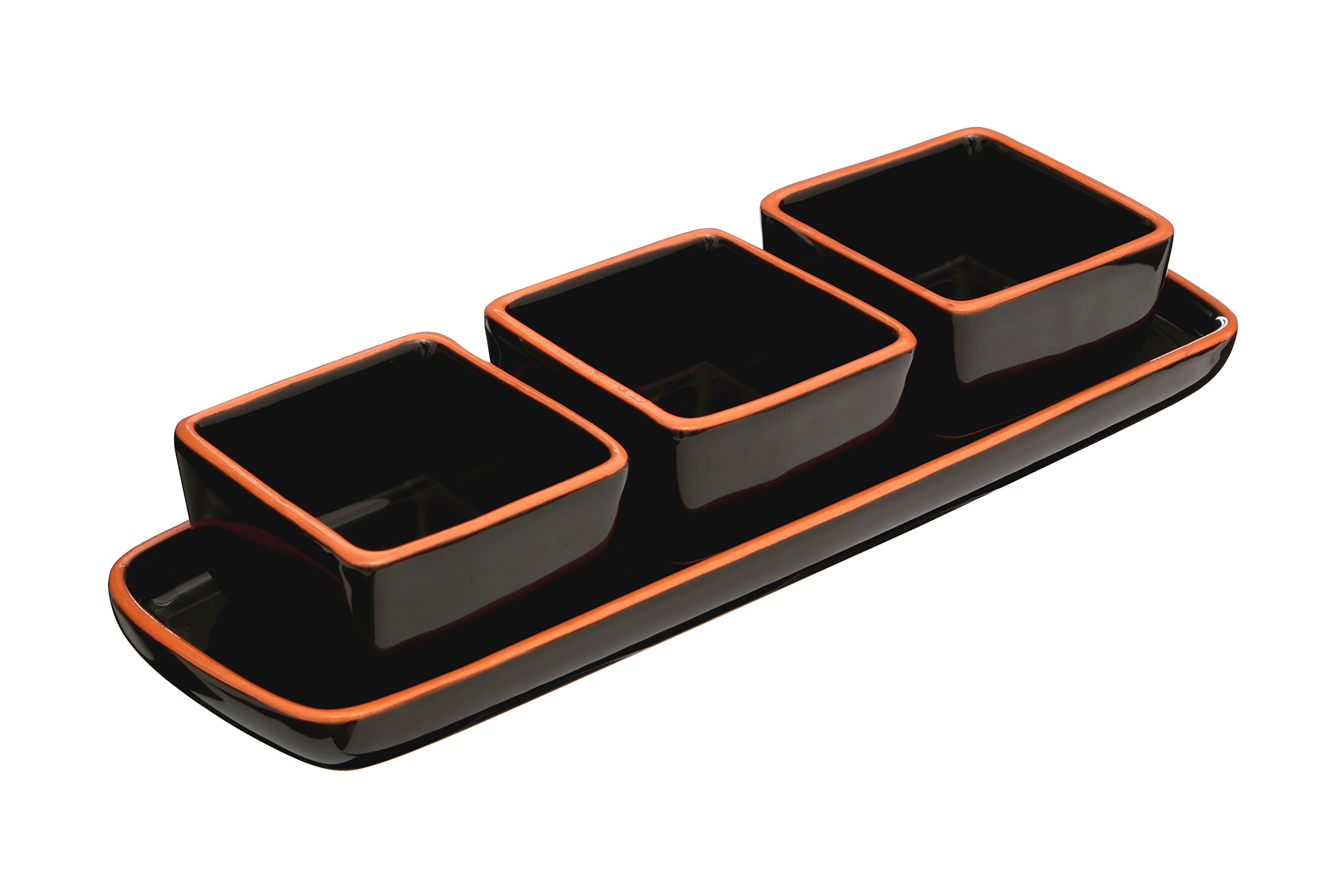 Premier Housewares Calisto Serving Dish Set, Ceramic - Black