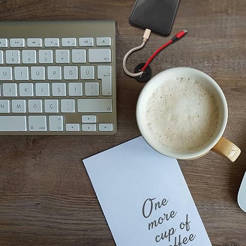 Miniatura 6 de 10 piezas de ojales para cable de 34 pulgadas, ojales de goma flexibles de silicona con ojales de escritorio para consola de TV y otros muebles,