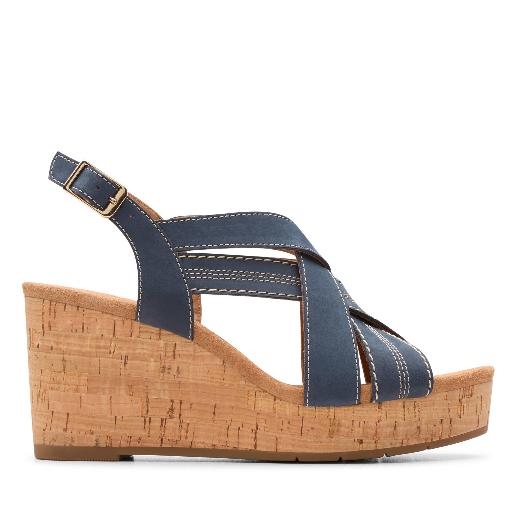 Clarks - Sabina Sling, Sandalia De las mujeres, Navy Nubuck,
