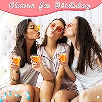 Vista 6 de Lallisa 100 vasos de chupito desechables de plástico de feliz cumpleaños, 2 onzas, vaso de chupito de cumpleaños, degustación de bebidas