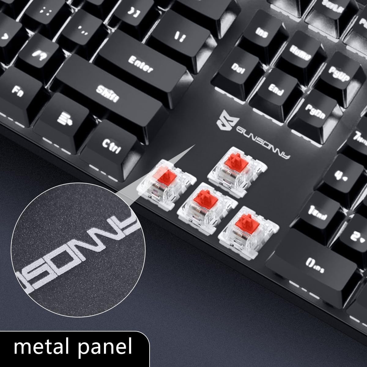 Amazon | Qisan メカニカルゲーミングキーボード 有線 6色 LEDバック