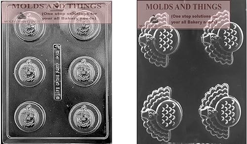 Molde de chocolate con caramelo de galletas de calabaza y pavo