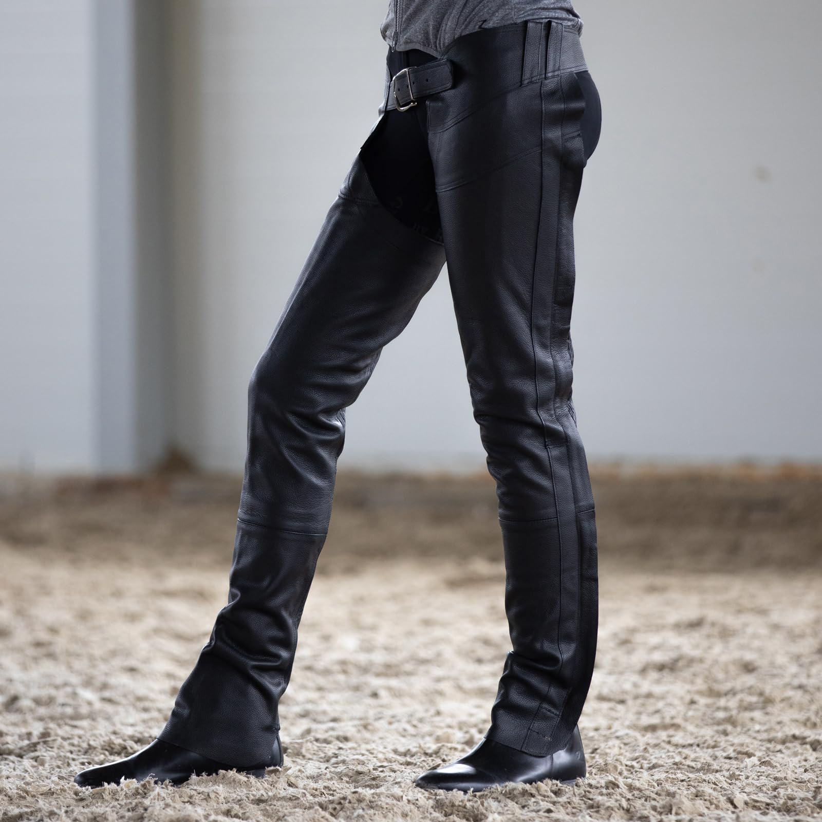 HORZE Chaps en Cuir Blake, Noir, L