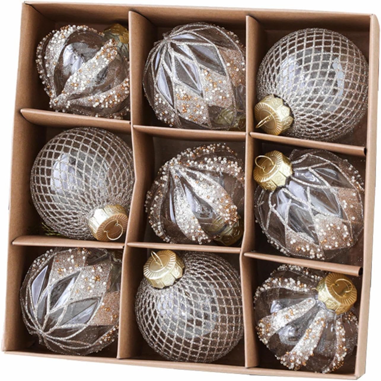 Pack of 9 Christmas Ball Ornaments for Christmas Tree Decoration Shatterproof Plastic Hanging Pendant Christmas