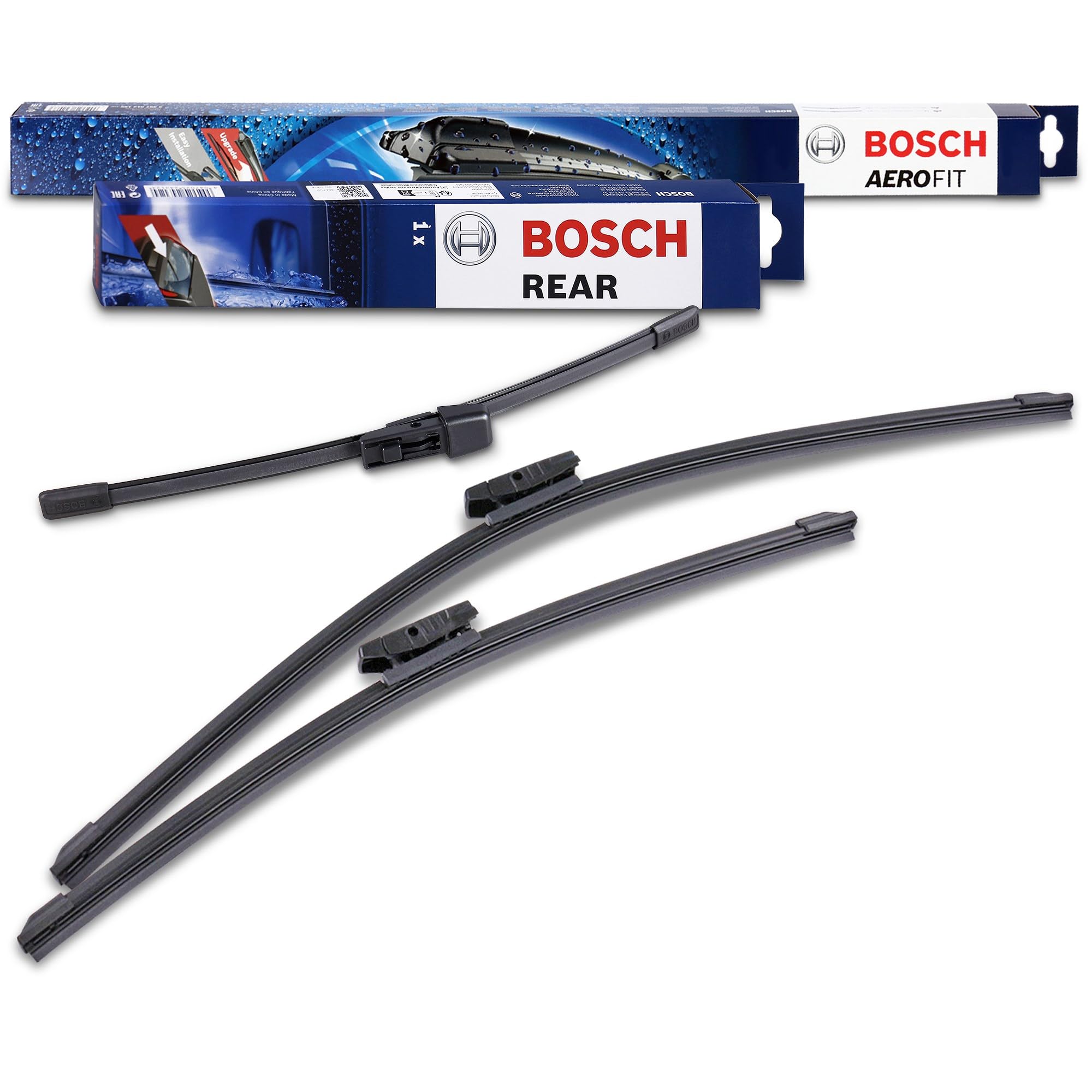 Bosch Scheibenwischer Heckwischer Vorne + Hinten, Aerofit AF462 + A282H, Wischer Scheibenwischerblätter Set für Frontscheibe und Heckscheibe, Passend für - SKODA YETI (5L),VW GOLF 6 (5K1)