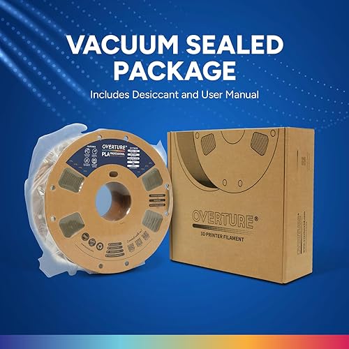 Miniatura 8 de OVERTURE Filamento PLA Plus (PLA+) de 0.069 pulgadas, rollo profesional de ácido poliláctico mejorado, carrete de cartón, PLA de alta calidad de 2.2