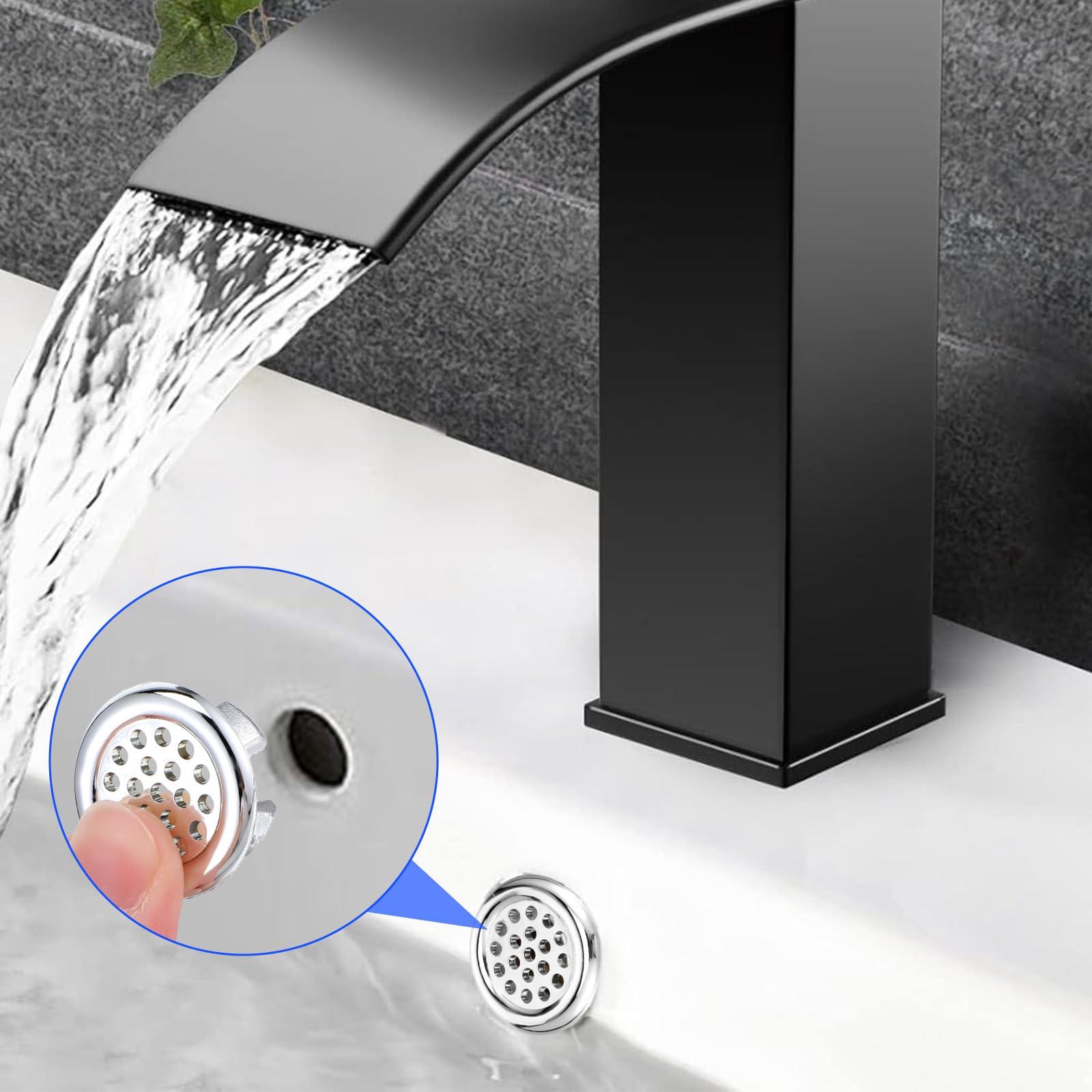 8 piezas: cubierta de rebosadero de lavabo, revestimiento de sifón, anillo de rebosadero, tapón de rebosadero, anillo decorativo, cubierta de desagüe galvanizada redonda para baño, cocina y