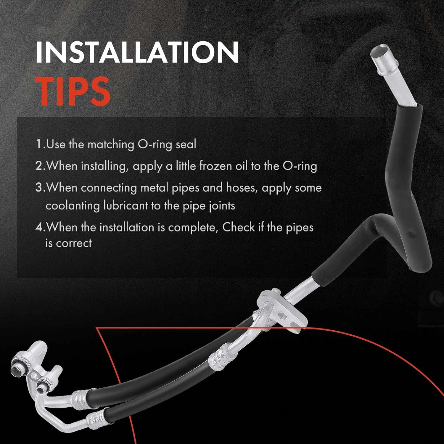 A-Premium A/C Suction and Discharge Line Hose Assembly Compatible with Chevrolet Malibu 2008-2012, Pontiac G6 2007-2009, Saturn Aura 2007-2009, V6 3.6L