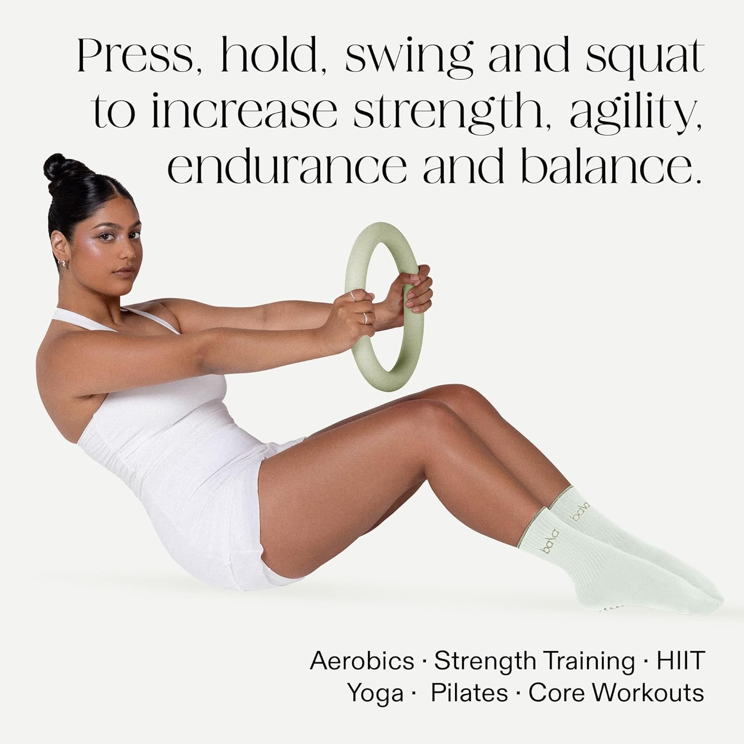 Bala Power Ring, 2-in-1 Kettlebell & Dumbbell, 10lb - Full Body Home Gym Workout Equipment for Strength Training, HIIT, Pilates, & Aerobics Exercises - Fitness Equipment for Working Out - Image 3