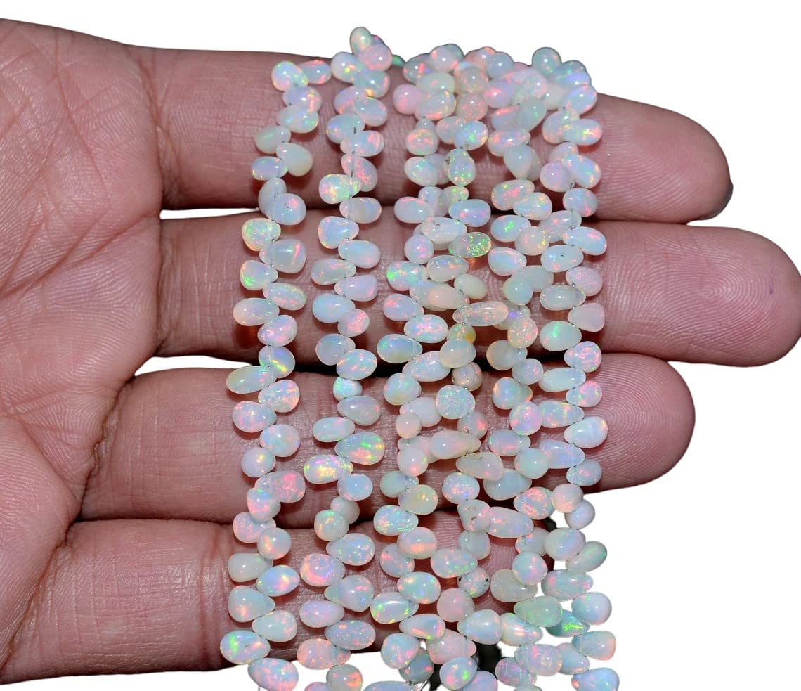 Opale de feu perles rondes lisses Éthiopienne Welo 3-5mm pour fabrication bijoux DIY