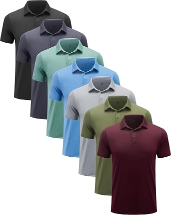 BALENNZ Polo Shirts for Men Short Sleeve Mens Golf Polo Quick Dry | Summer Moisture Wicking Golf Shirt Sweat Resistant, Collared Athletic Casual Work Basic, Multi Scene Sports & Office Apparel