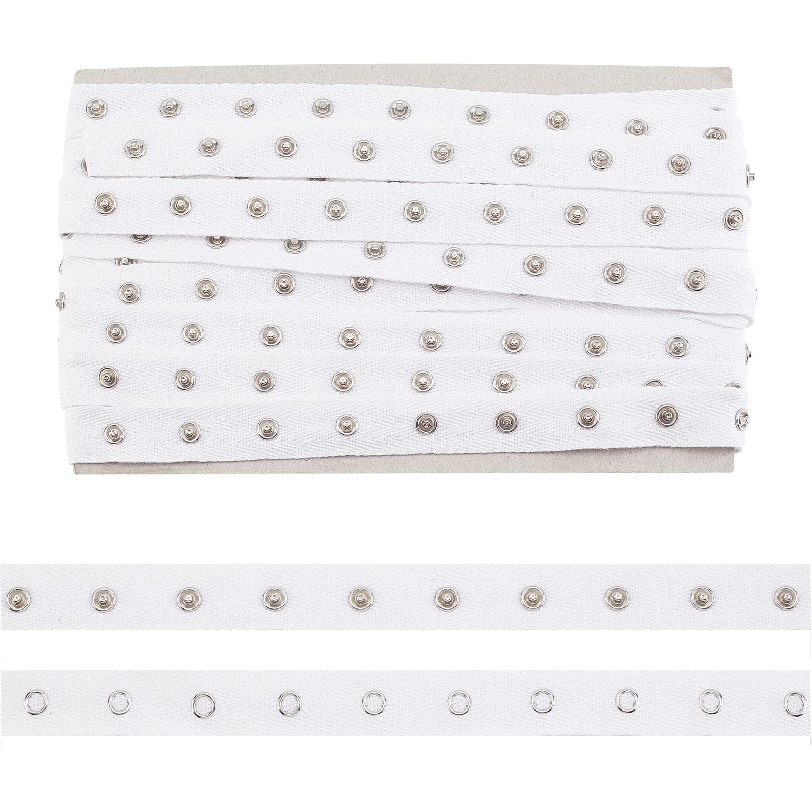 NBEADS 6 Yards (5.48m)/Nastro con Bottone A Pressione, 2cm Bianco Nastro A Scatto per Bottoni A Scatto Strisce per Bottoni A Scatto Accessori per Indumenti per Ganci per Vestiti Cucito Fai da