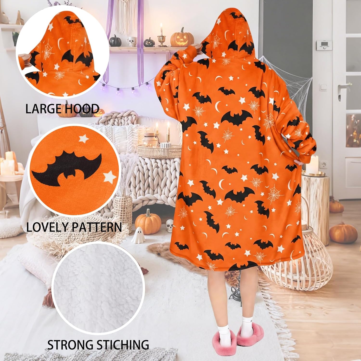 Wearable Blanket Hoodie for Women Men Oversized Sherpa Fleece Sweatshirt Blanket, Plush Flannel Warm Cozy Blanket Gifts