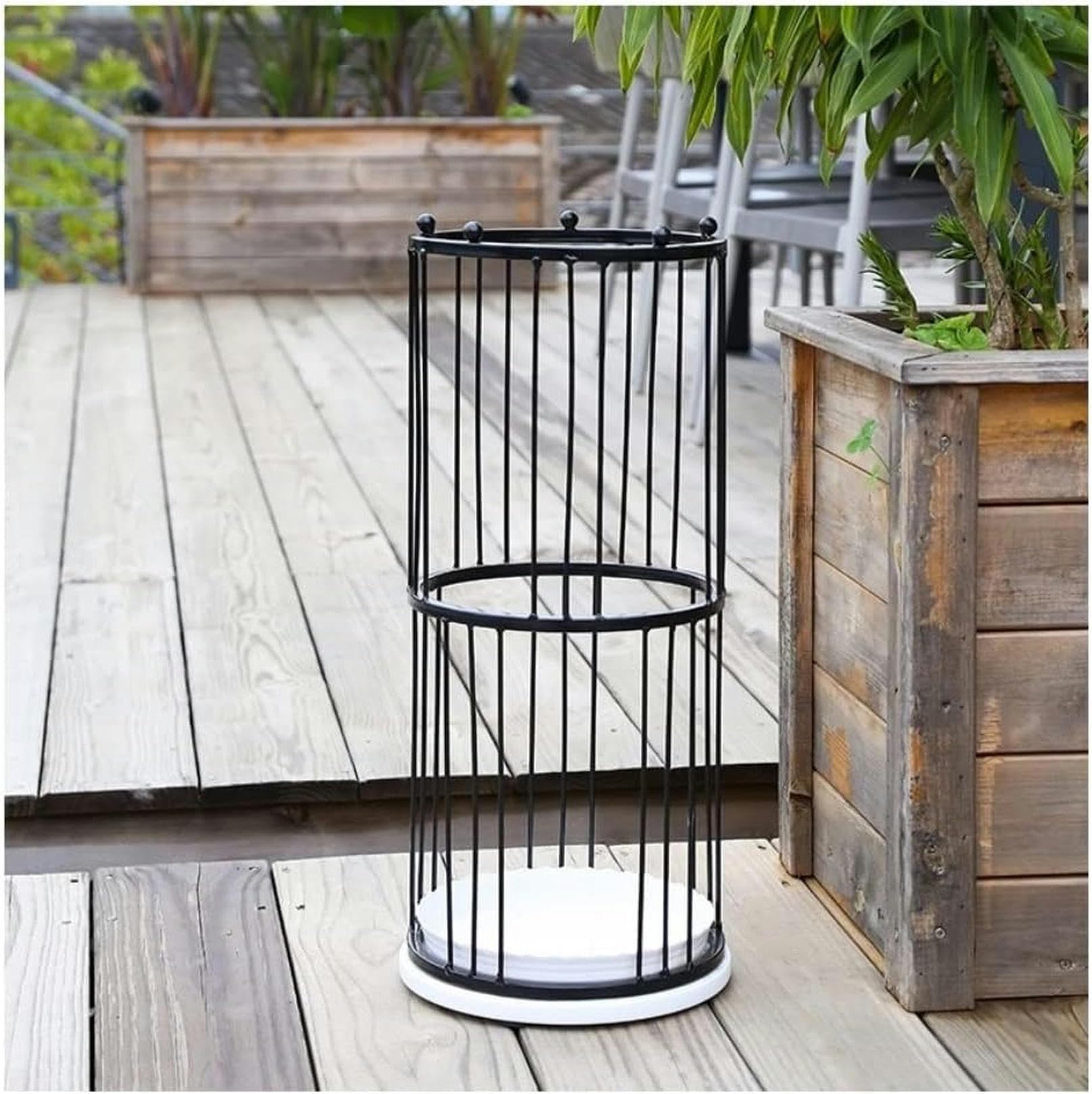 Support de porte-parapluie design intérieur avec bac récupérateur d'eau intégré