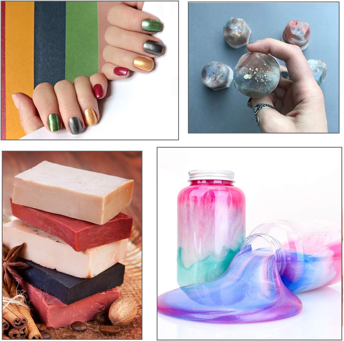 Mica Powder 15 Color - Epoxy Resin Color Pigment - Soap Making Supplies, Natural Slime Coloring Soap Dye, Paint, Nail Art, Bath Bomb (10g/ 0.35oz Each) : Arts, Crafts & Sewing