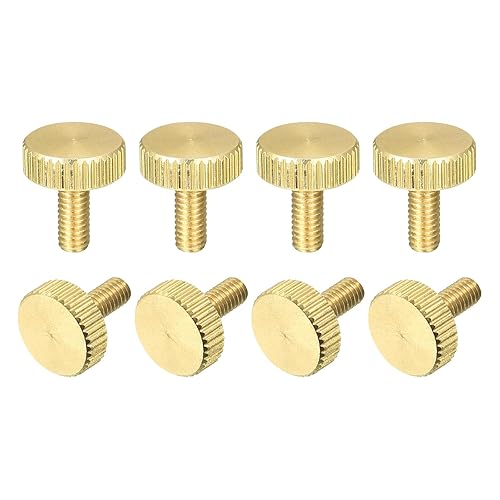 Miniatura 15 de uxcell Tornillos moleteados para pulgar, pernos planos de latón M3x10mm, sujetadores para PC, electrónicos, mecánicos, 8