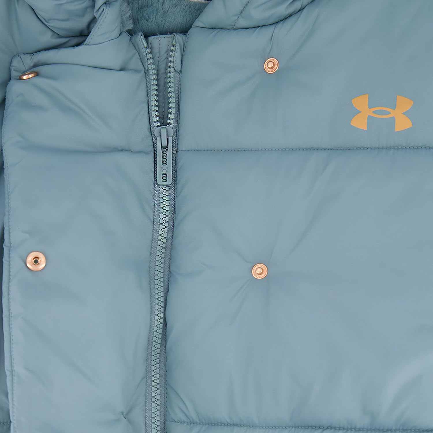 Under Armour girls Quilted Puffer Jacket, Front Pockets & Hooded Back, Mid-weight & Water Repellent - Image 2