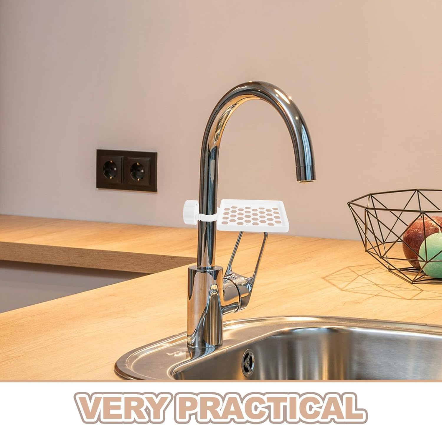 Kitchen Sponge Holder and Soap Tray Plastic Faucet Rack with Drain Storage for Sink Dishcloth Organizer Bathroom and Kitchen Cleaning Accessories