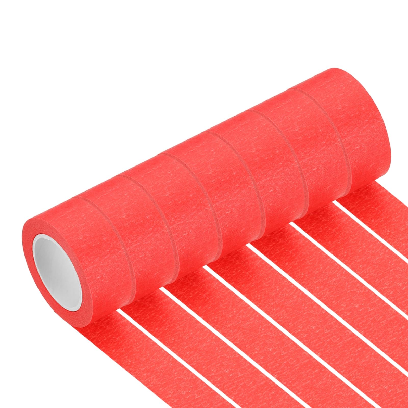 PATIKIL Red Masking Tape 25mm x 13Meter, 7 Rolls Color Code Labeling Painters Tape for Arts Crafts Wall Painting Science Lab Organizing
