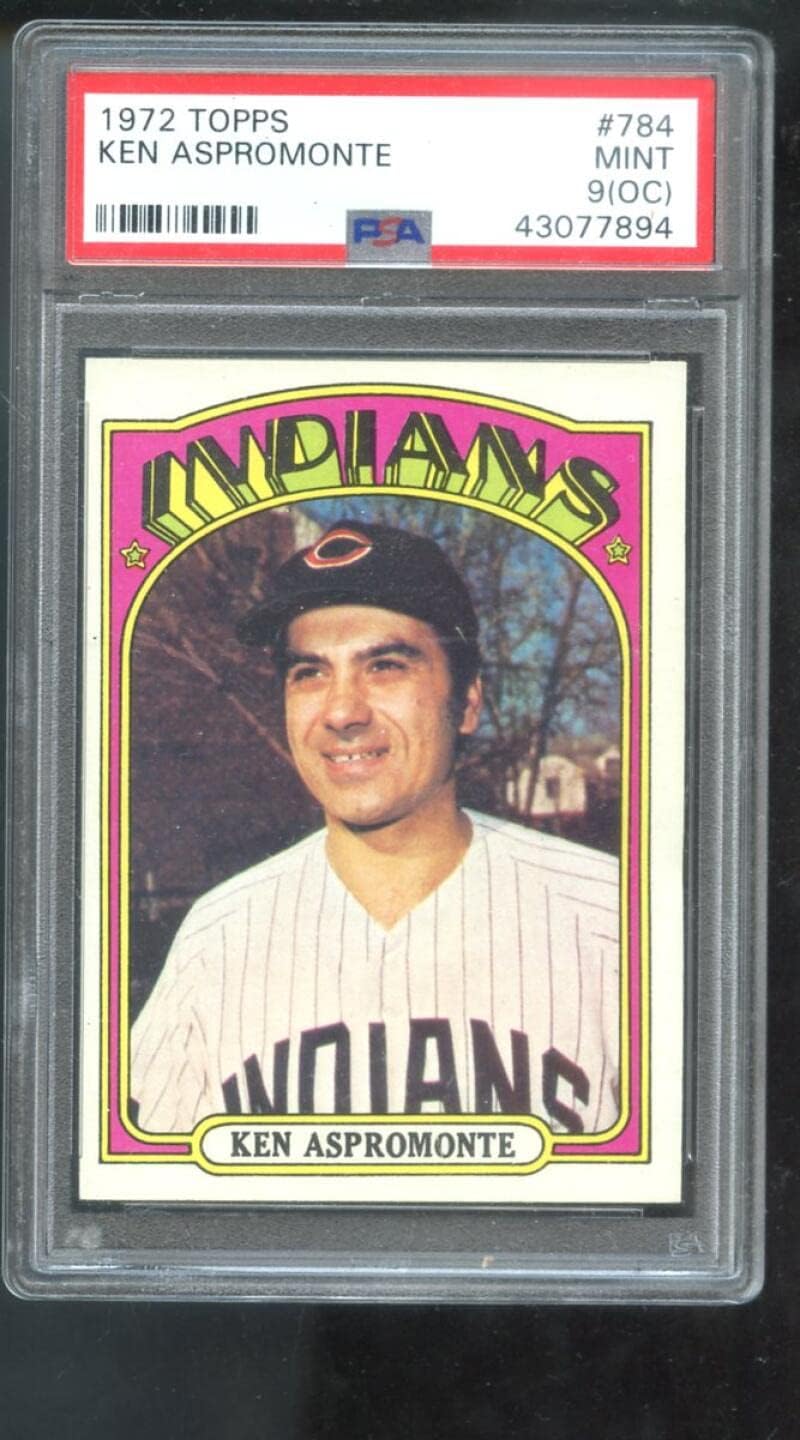 1972 Topps #784 Ken Aspromonte PSA 9 (OC) Graded Baseball Card Cleveland Indians