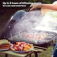 Vista 7 de Tubo ahumador de pellets, 1 paquete de 12 pulgadas Tubo ahumador con cepillo, acero inoxidable premium, 5 horas de humo intenso Tubo ahumador