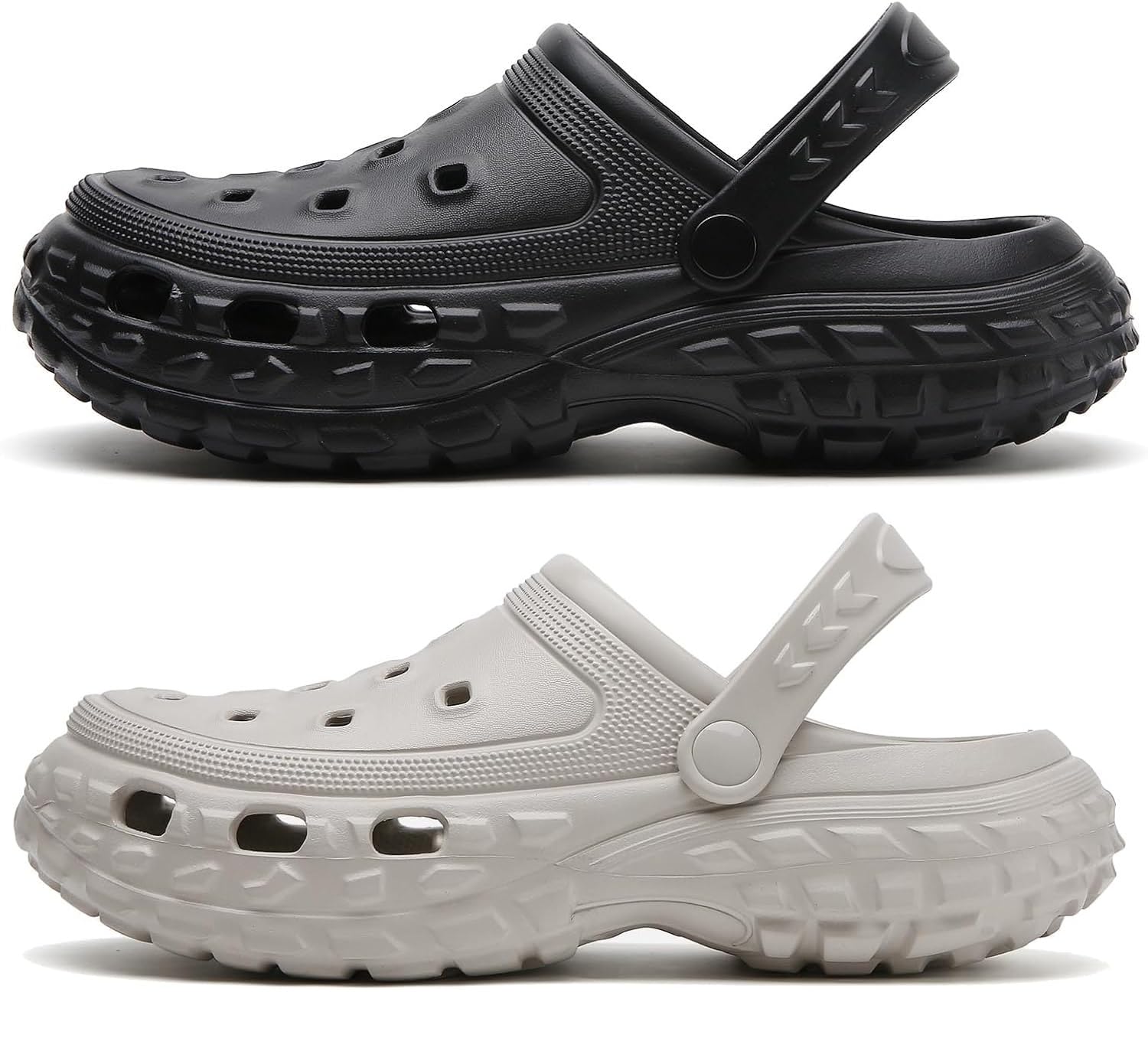 Mens Clogs, Slip-On, Comfortable Shoes for Running, Hiking, Walking (Black + Grey Combo, 8) (B0D9GT38R1) Amazon Price History, Amazon Price Tracker