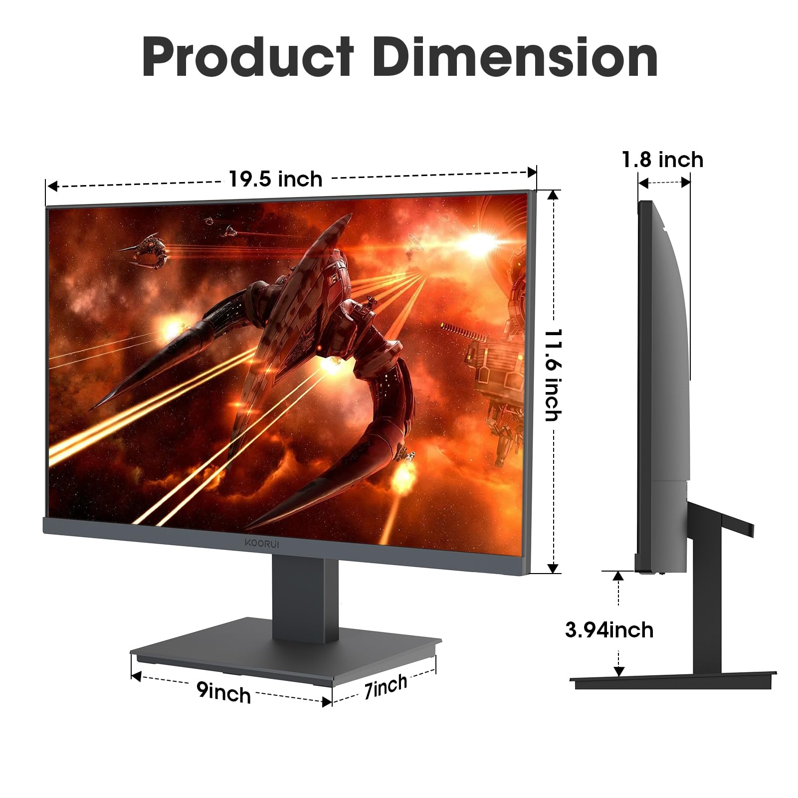 KOORUI Monitor 21.5 Inch Gami...B0C38FJ6HY | Encarguelo.com