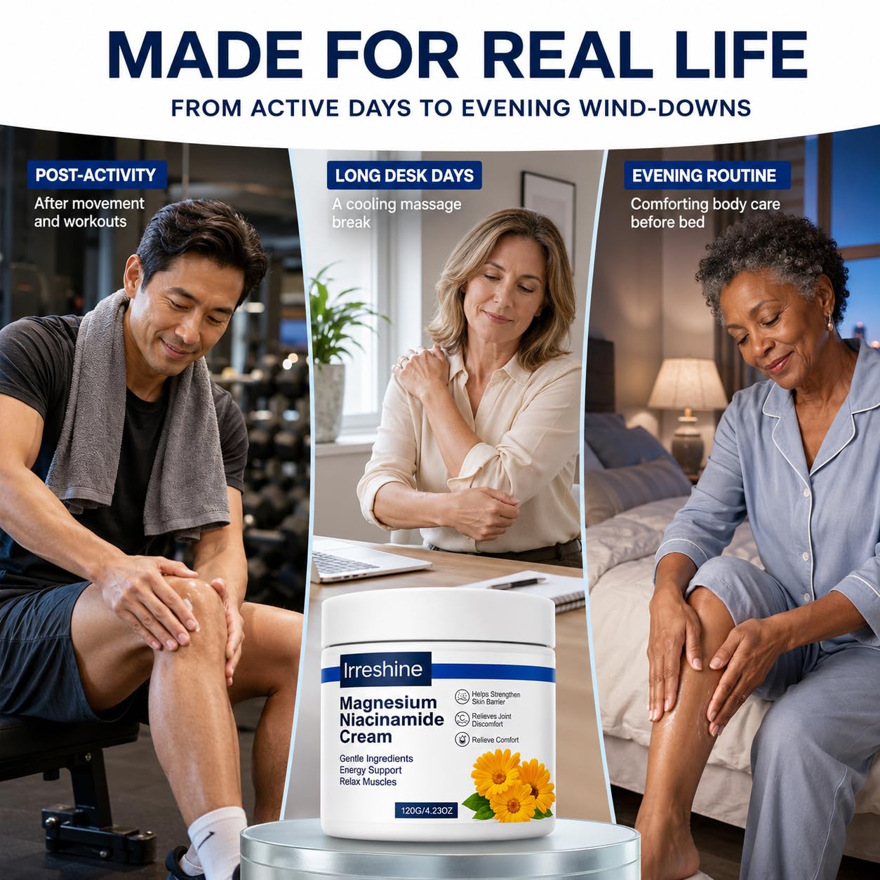 Peak Health Magnesium Niacinamide Freeze Relief Cream: Fast-Acting Freeze Cream for Knees, Muscles, Joints, Neck, Back, Hips, Legs & Feet – Fast-Absorbing Cooling Formula Magnesium Chloride Cream