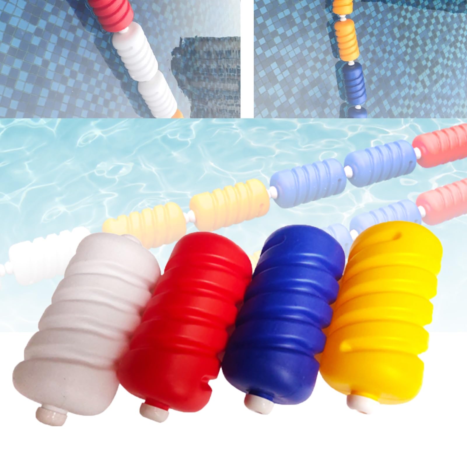 GJMSSMY Floating Pool Safety Divider Lane Line - 3.3ft to 60ft Adjustable Anti-Wave Safety Rope for Inground Pools - Durable Nylon Float Rope (6m/20ft)