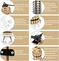 Vista 4 de SQUEEZE master Prensa de frutas, cesta de madera maciza de 1.6 galones/6 litros, prensa de vino, exprimidor tradicional vintage, 6 bloques de prensa
