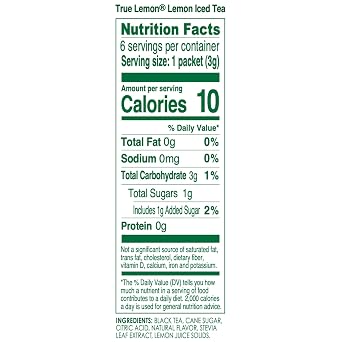 LEMON ICED TEA MIX by TRUE LEMON | Instant Powdered Drink Packets That Quench YOUR Thirst, Mouth Watering True Citrus LEMON (ICED TEA), 6 Count (Pack of 4)