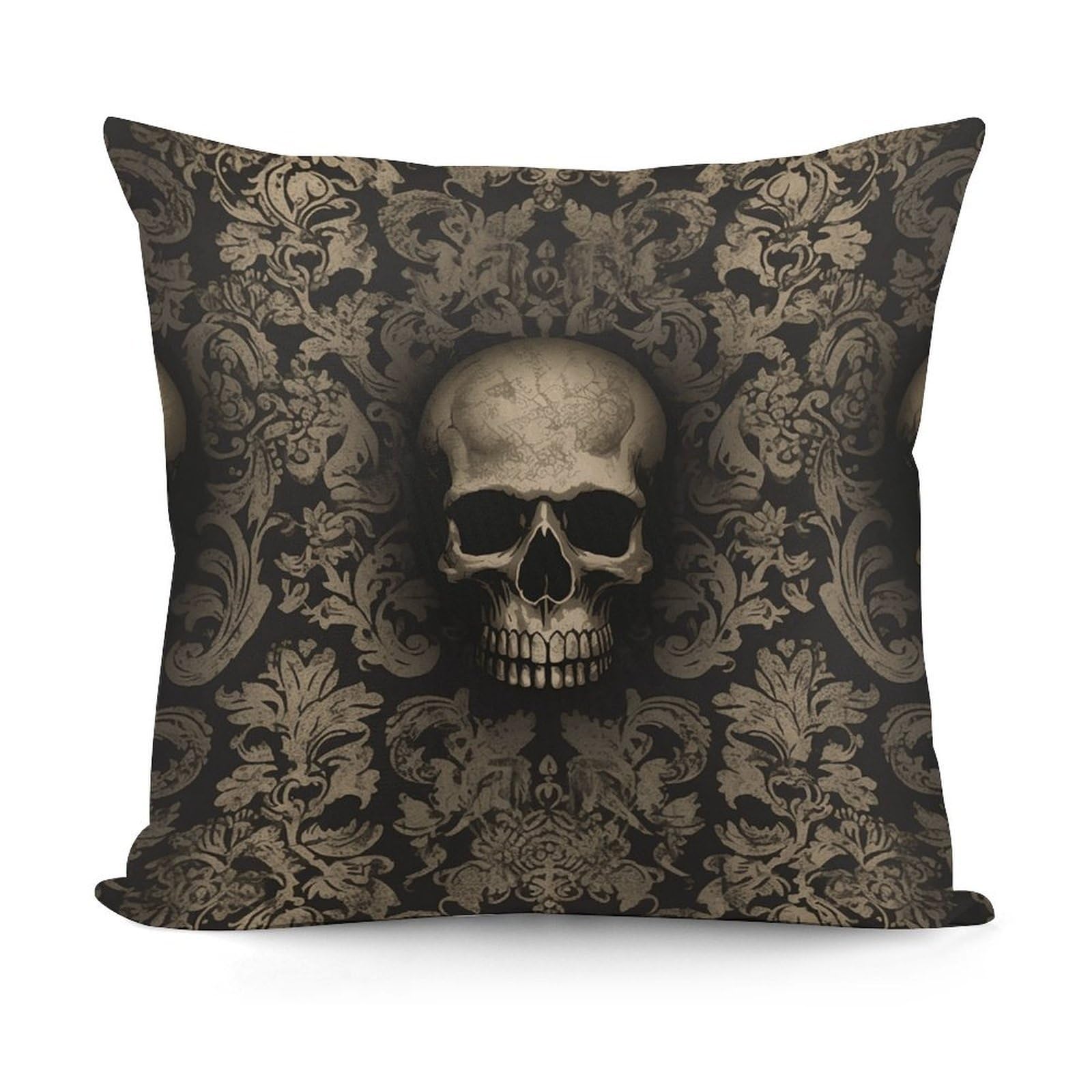 VstaDank Gothic Wallpaper Skull Throw Pillow Cover Soft Square Cushion Cover Art Artwork Pillow Covers Mordern Couch Pillow Covers Decorative Cushion Case for Chair Couch Bedroom Living Room