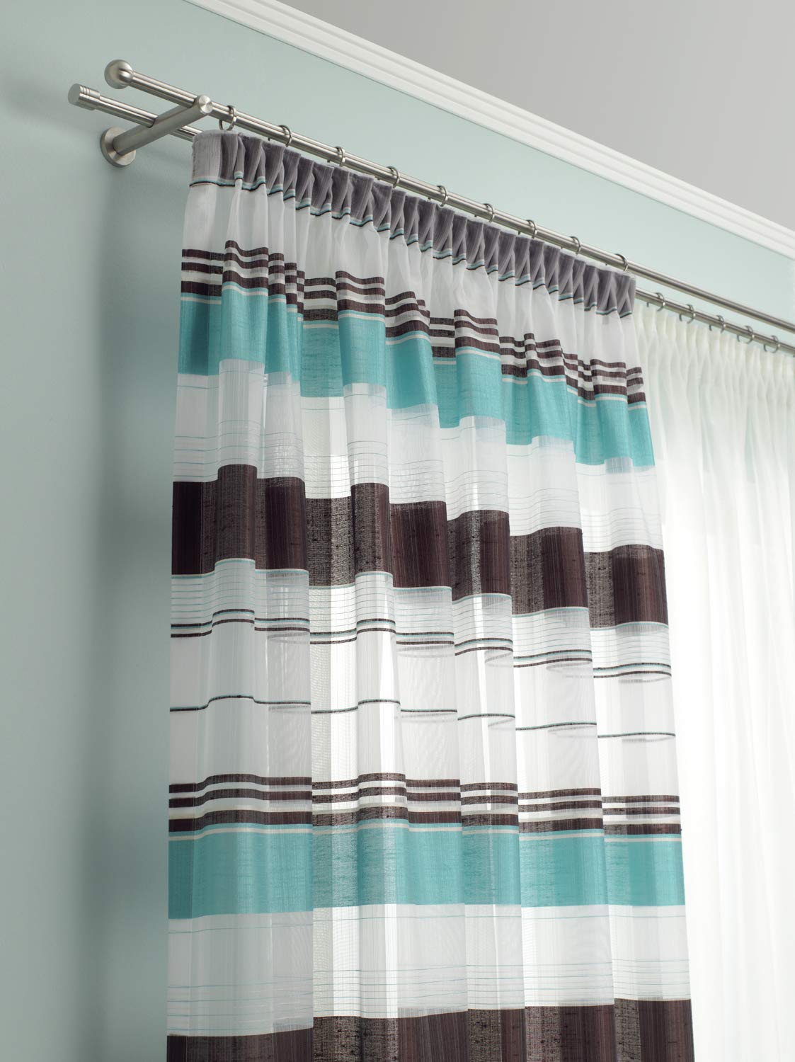 ACHIM Metallo Leaf 48 In. - 86 In. Adjustable 3/4 In. Single Curtain Rod In Black Copper Leaf Finials Rdmlfbc486