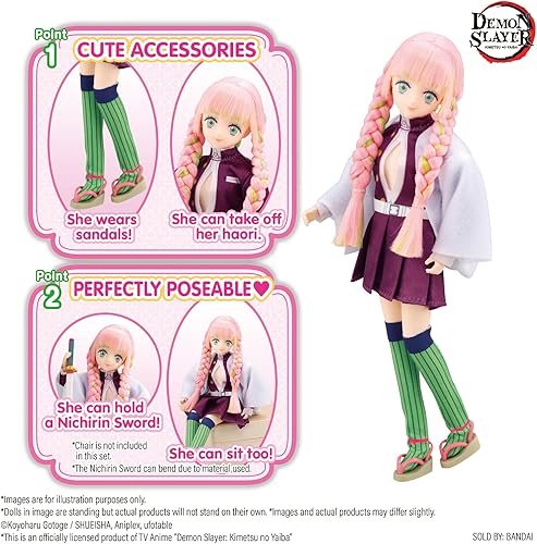 Miniatura 3 de Bandai - Demon Slayer - Muñeca de moda estilo Kimetsu no Yaiba - Mitsuri Kanroji