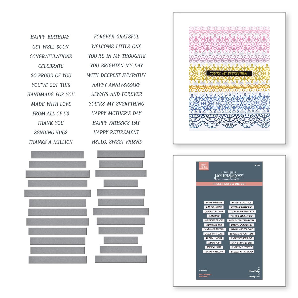 Spellbinders BP-261 Ideal Moments Press Plate & Die Set from The Vivid Expressions Collection