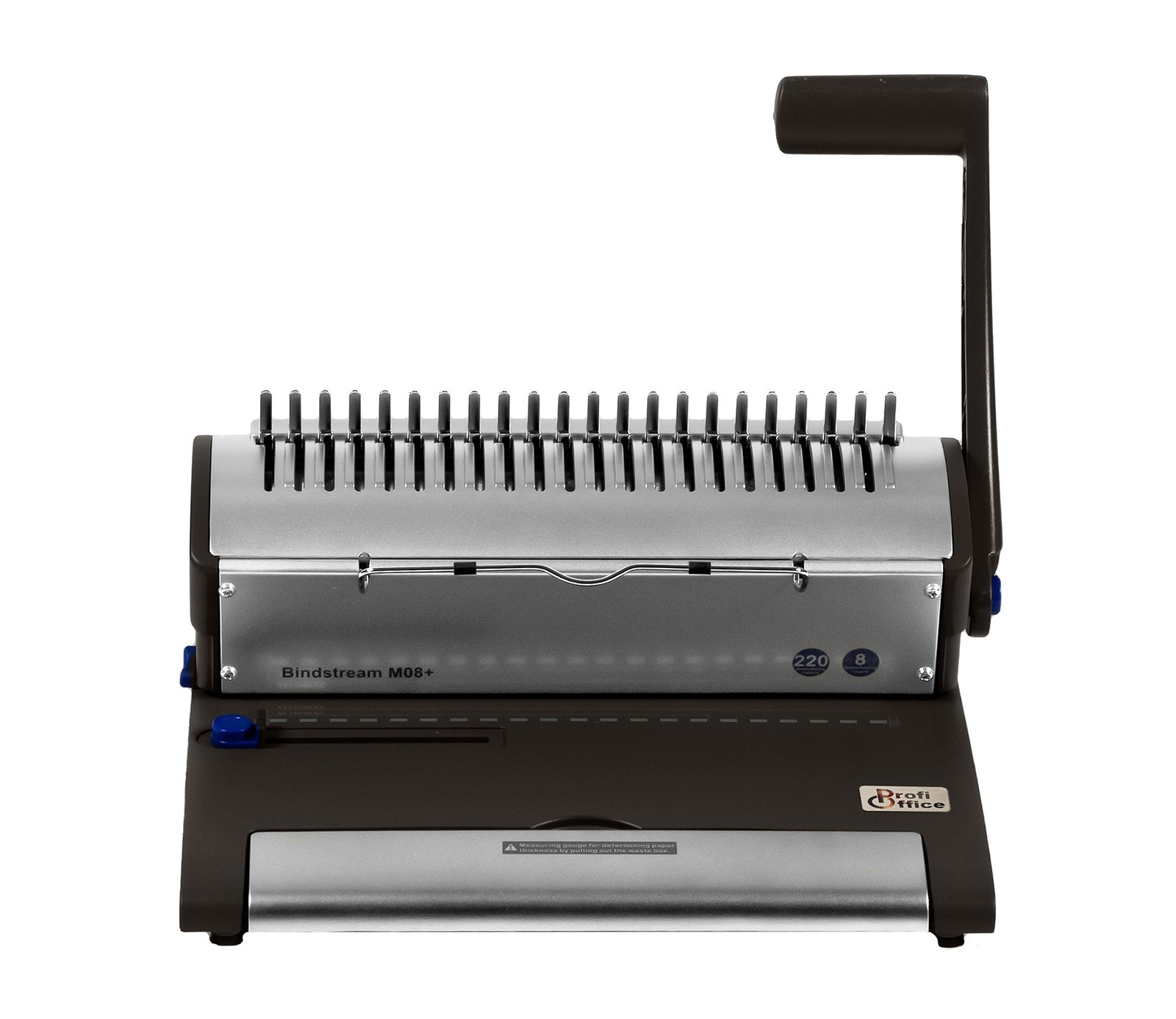 Rilegatrice Bindestream M08+ – Rilegatrice a Dorsi plastici per Formati DIN A4, Perfora 8 Fogli e Rilega fino a 220 Fogli, Macchina per Rilegatura per Studenti (79017)