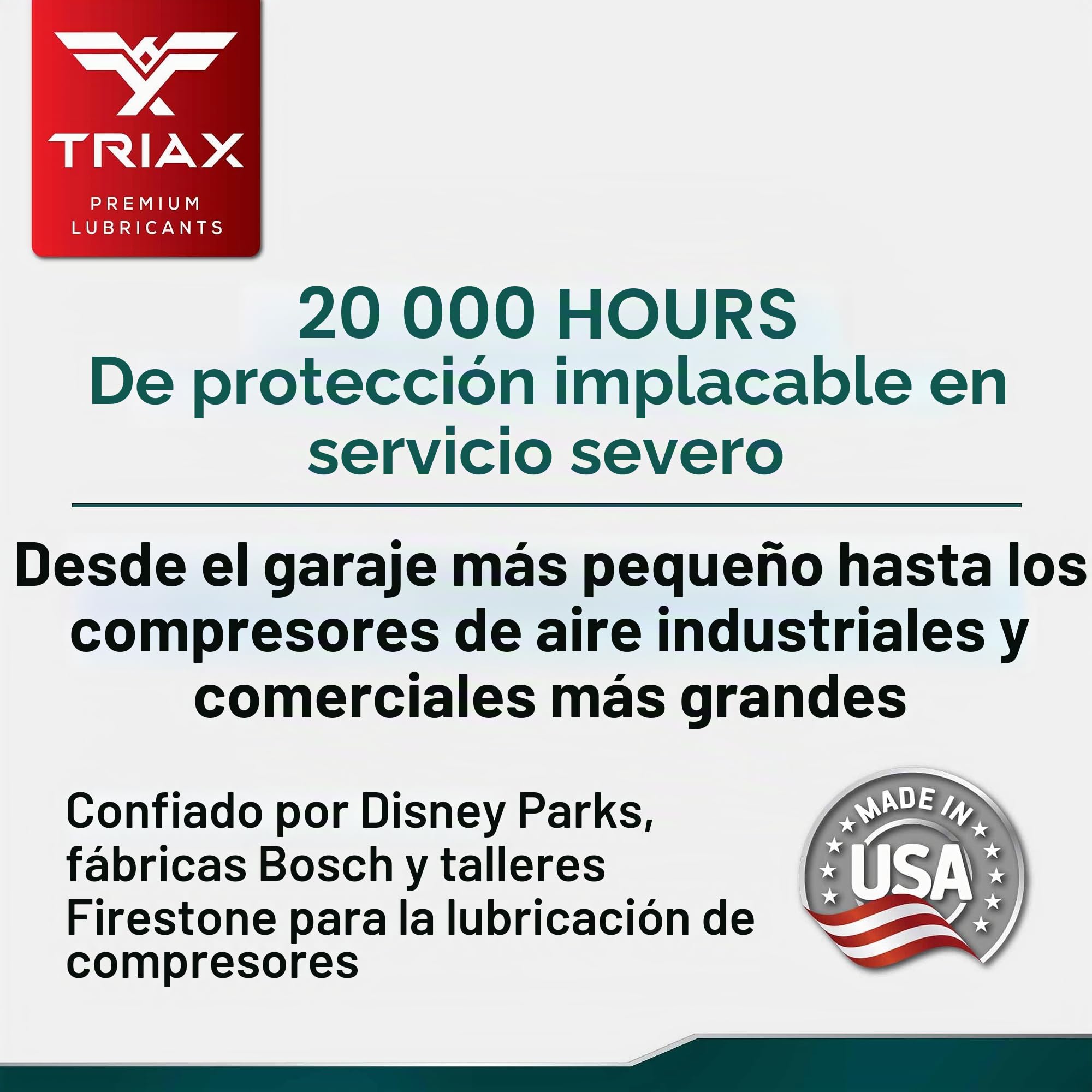 TRIAX Kompressor MV ISO 100 SAE 30 Aceite Compresor Aire Sintético - Para Compresores Rotativos Tornillo Paletas y Reciprocantes - Servicio Industrial Alta Temperatura