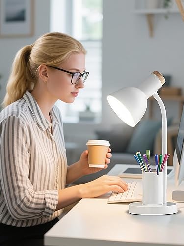 Miniatura 7 de Lámpara de escritorio LED con soporte para bolígrafo, luz de escritorio para cuidar los ojos, 3 modos de color, luz de lectura, lámpara de estudio