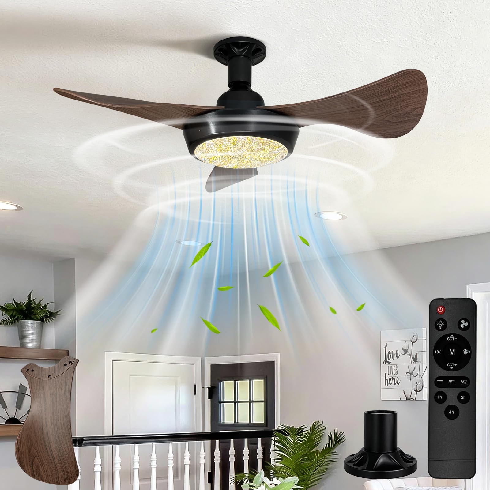Photo 1 of ASCMZOS 25" Ceiling Fan Light with Remote
