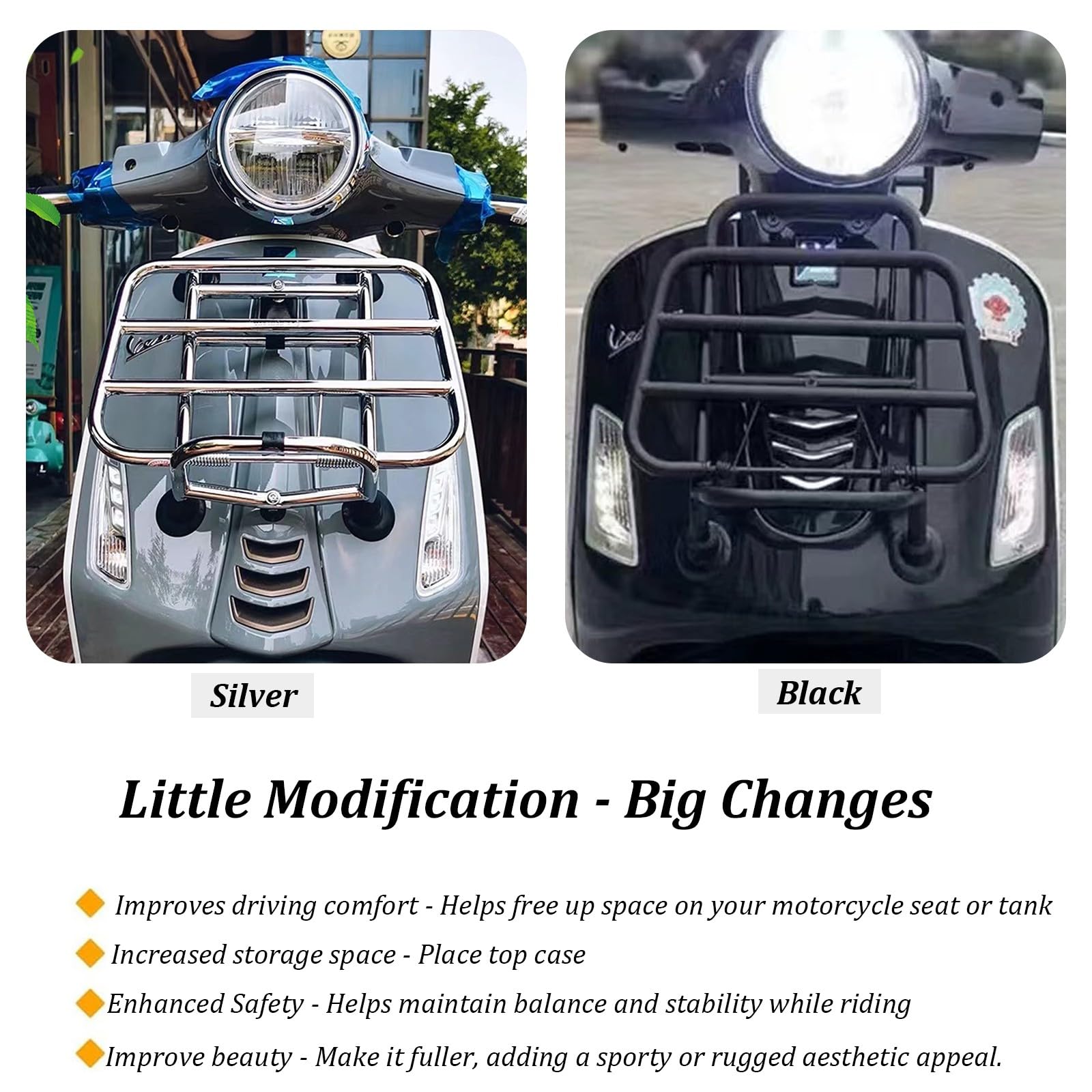 Scooters Chrome Rack Front Rack With Mounting Hardware Chrome Front Luggage Rack Extension ...