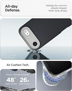 Spigen iPhone Air ile Uyumlu MagSafe Kılıf Nano Pop Mag Fit Kaymaz Silikon Siyah Kapak - ACS09933 (Spigen TR Garantili)
