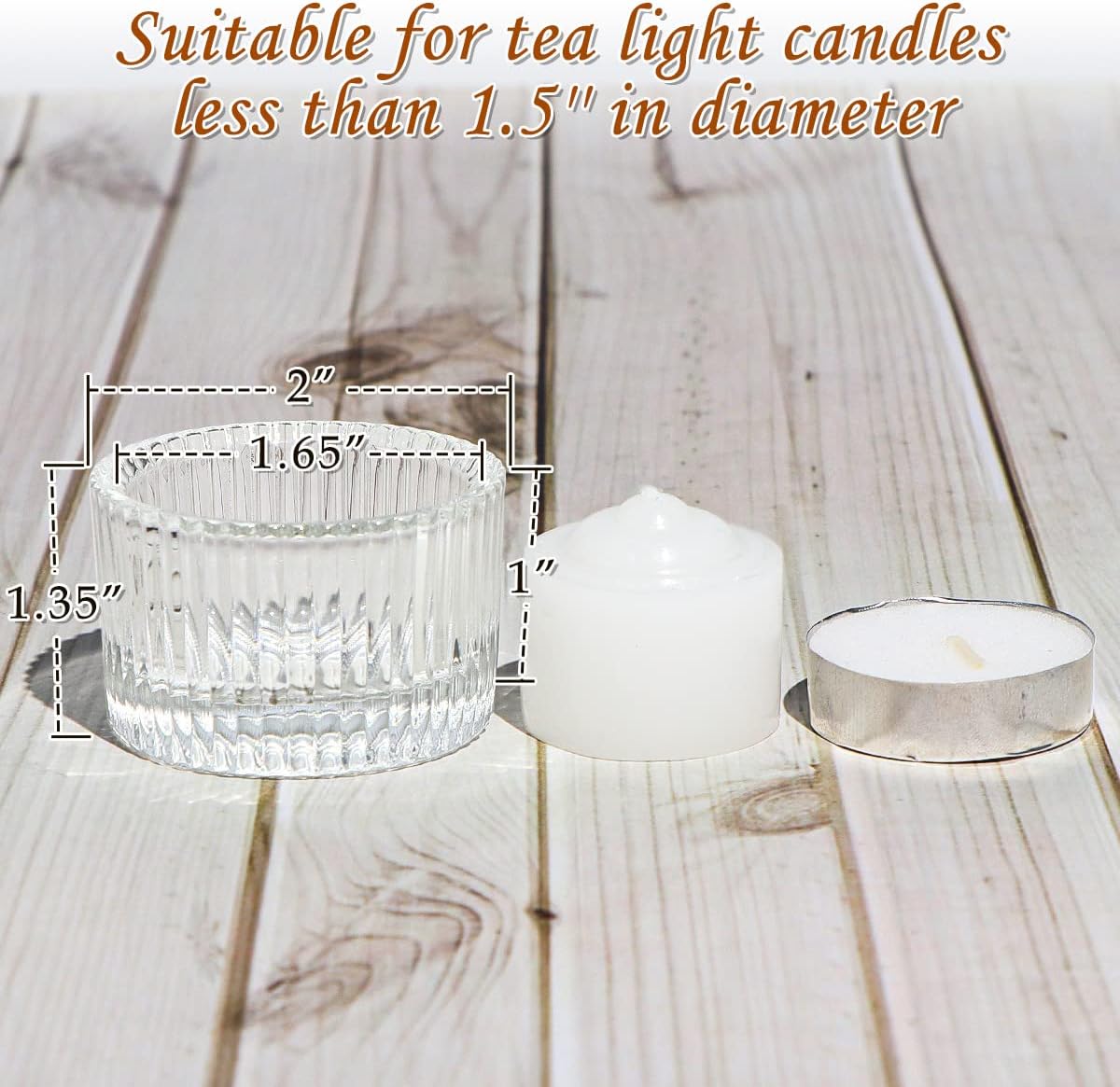 Clear Glass Tealight Candle Holders Set of 12